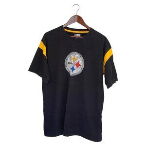 Pittsburgh Steelers Black NFL T-Shirt Men's L Team Apparel Football Cotton Logo